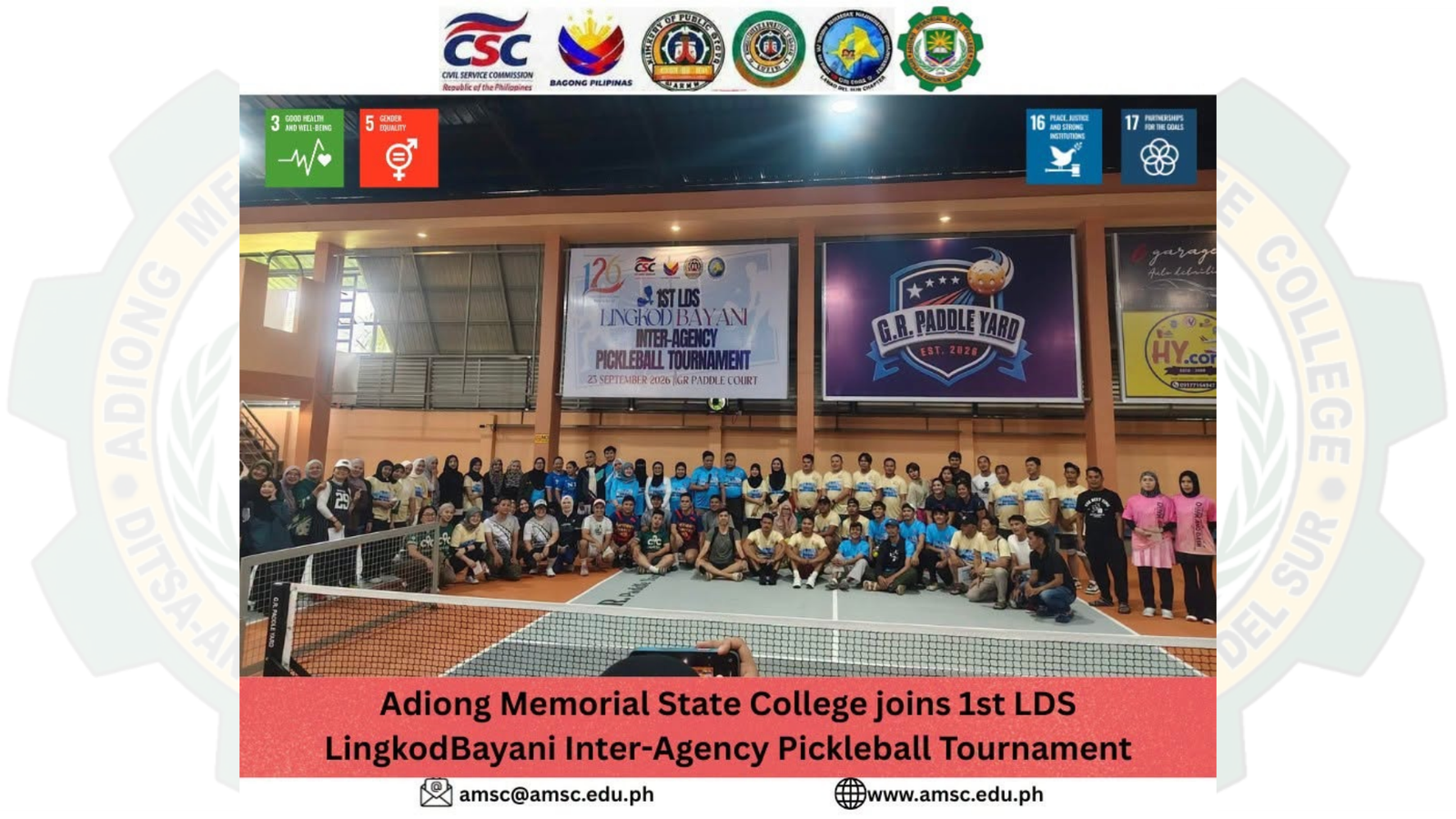 Adiong Memorial State College joins 1st LDS LingkodBayani Inter-Agency Pickleball Tournament